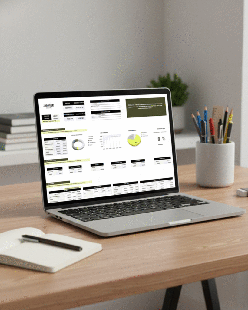 Notre budget planner SilverWave dans un décor de bureau